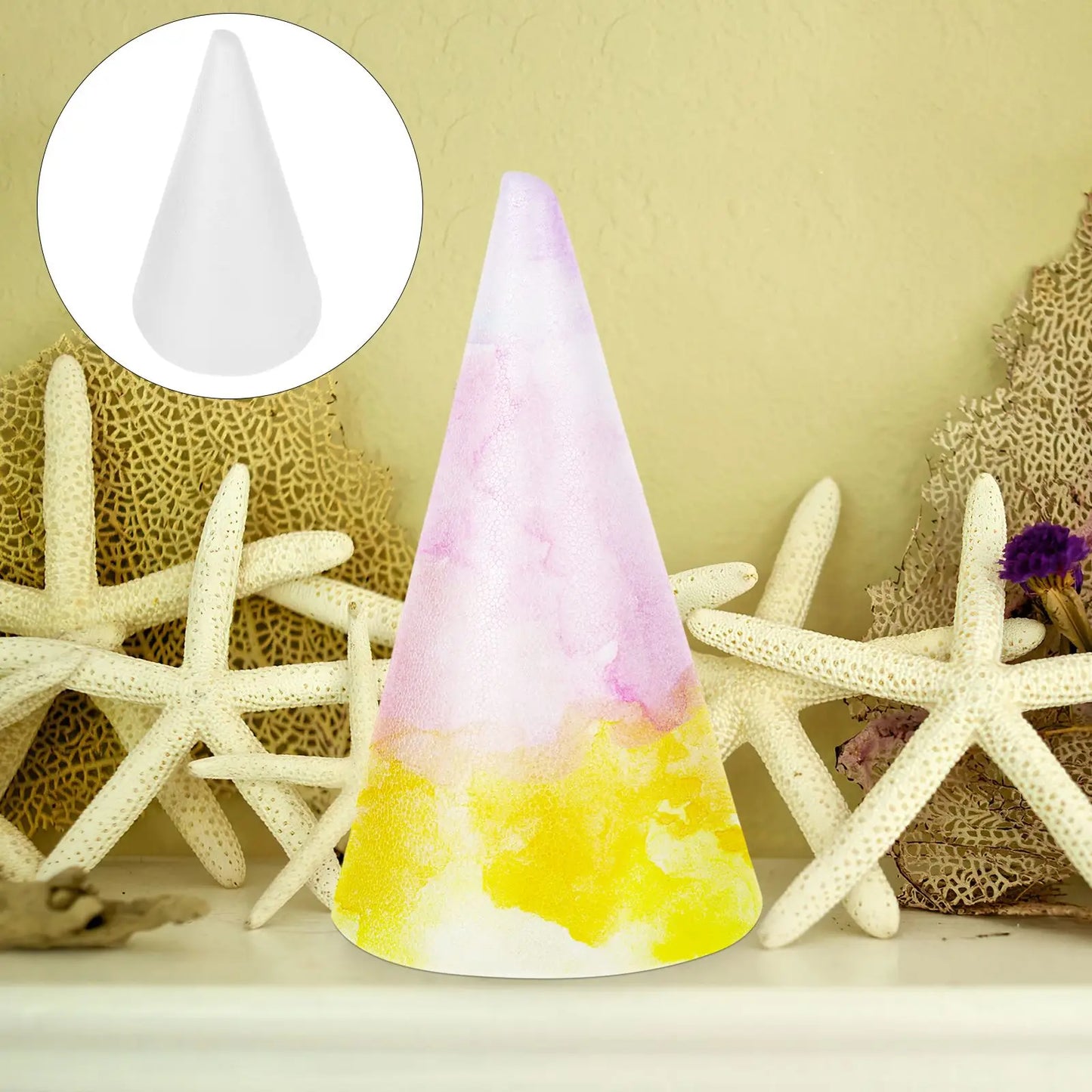 Handmade White Solid Foam Cone for Children DIY Crafts Perfect for Christmas Decorations and Creative Projects