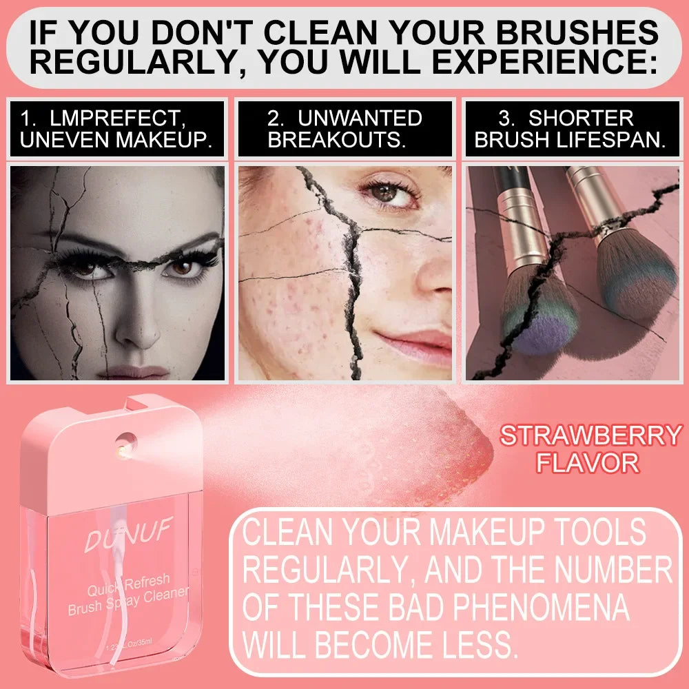 DUNUF 35ML Makeup Brush Cleaning Spray Quick Clean Tool