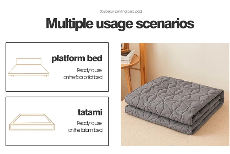 Waterproof Mattress Topper with Elastic Band Quilted Protector Pad for Single/Double Bed 140/160