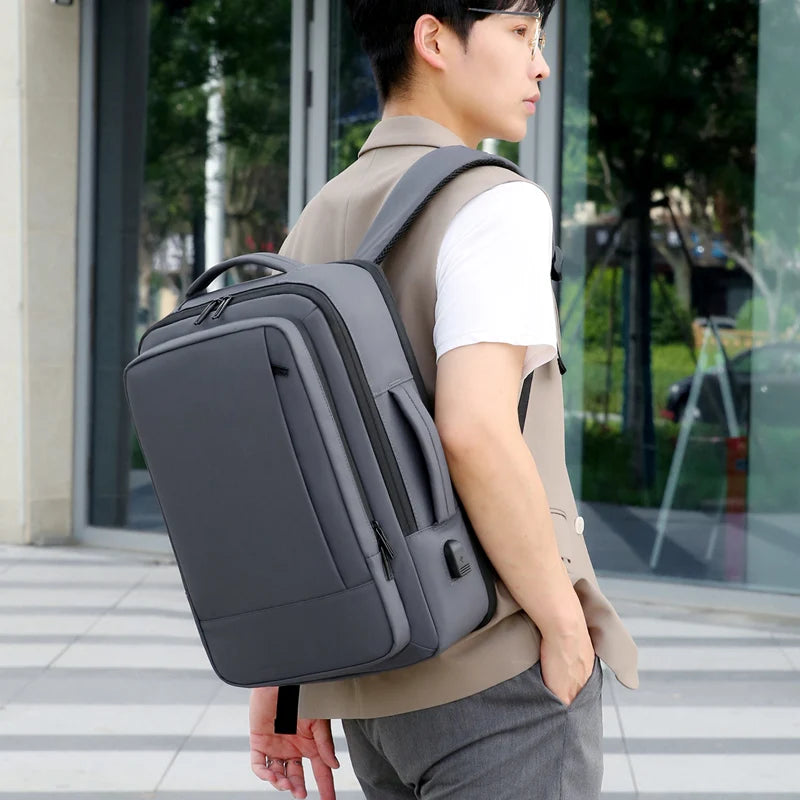 Rilibegan Men Travel Backpack Oxford Big Capacity USB Charge