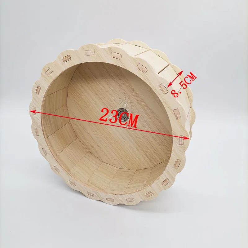 Creative Solid Wood Silent Running Wheel Hamster Running Wheel Toy Golden Bear Totoro Dutch Pig Treadmill Hamster Toy Supplies
