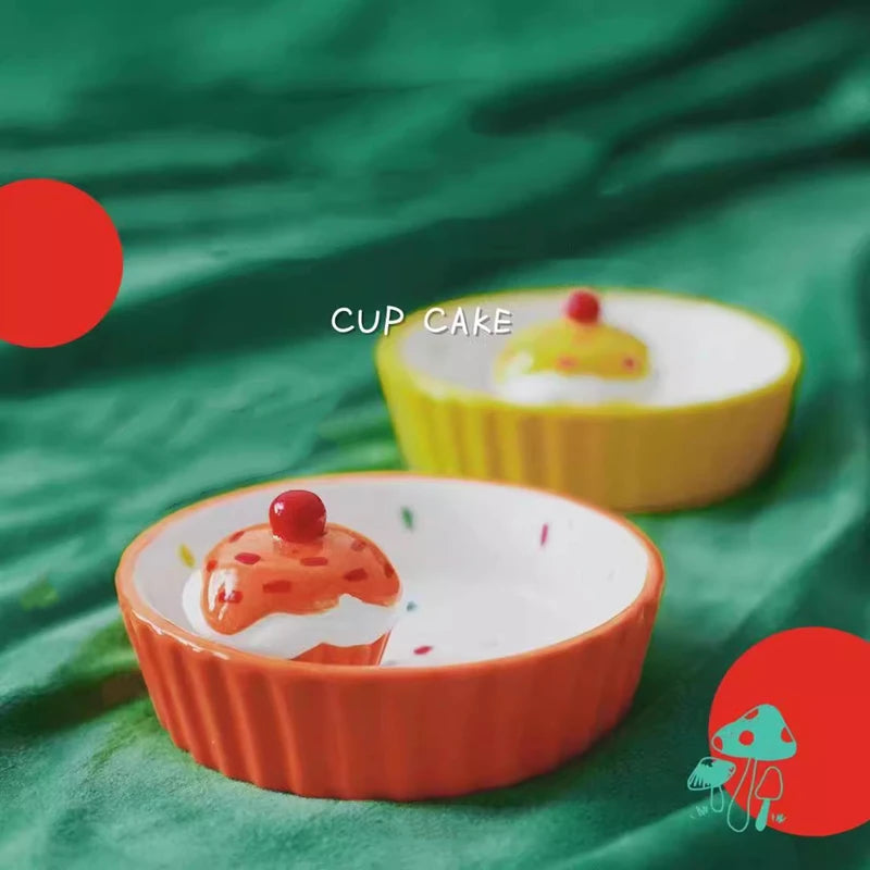 Ceramic Cake Hamster Bowl Small Pet Food Bowl for Home Use Multi-color Small Jewelry Box Rabbit Feeder Parrot Supplies