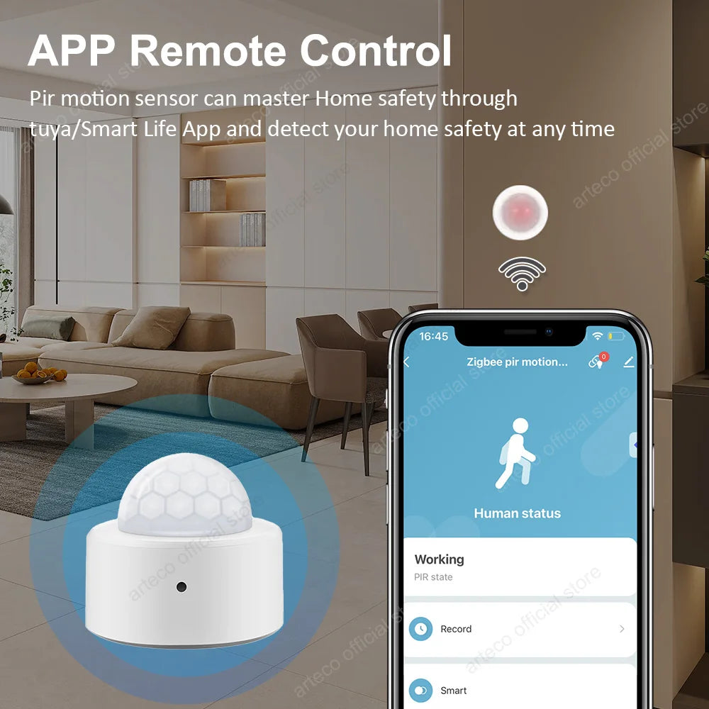 Sensor de movimiento humano Tuya Zigbee Smart Home Mini sensor de movimiento PIR Detector infrarrojo Seguridad Smart Life Funciona con Alexa Gateway