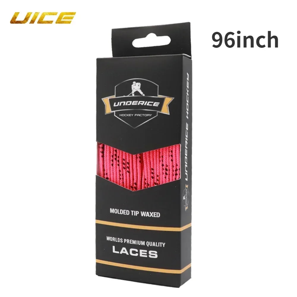 Ice Hockey Skate Laces 84-120inch Waxed Dual Layer Braid