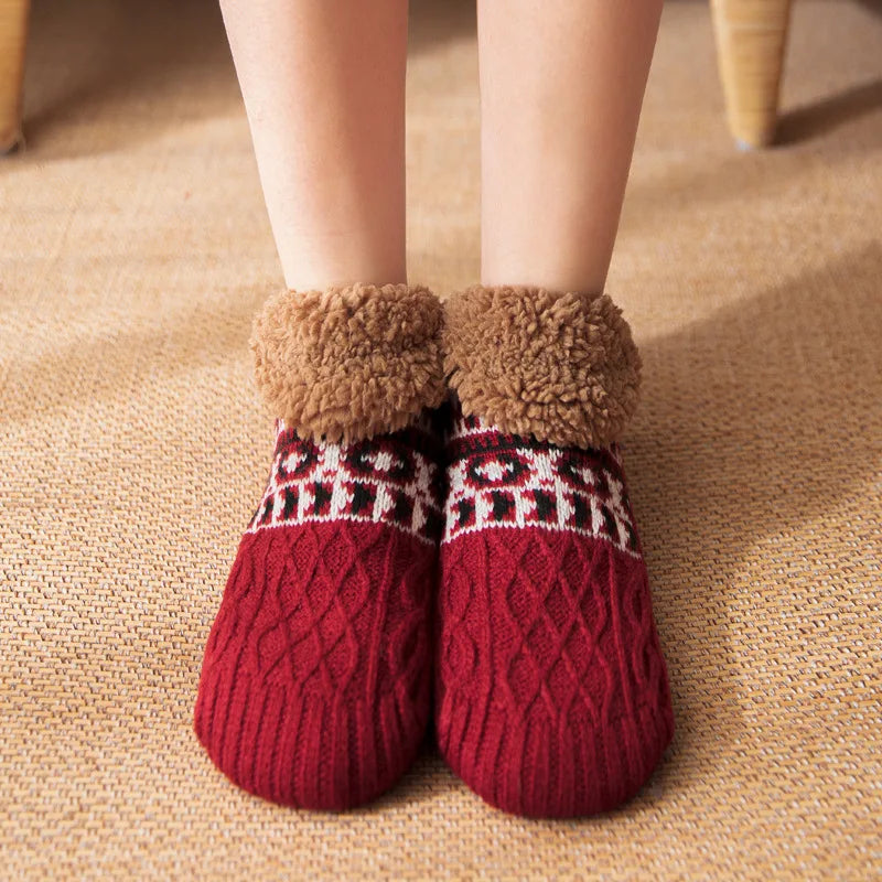 Ecoparty Fall and Winter Non-slip Warm Floor Socks for Home