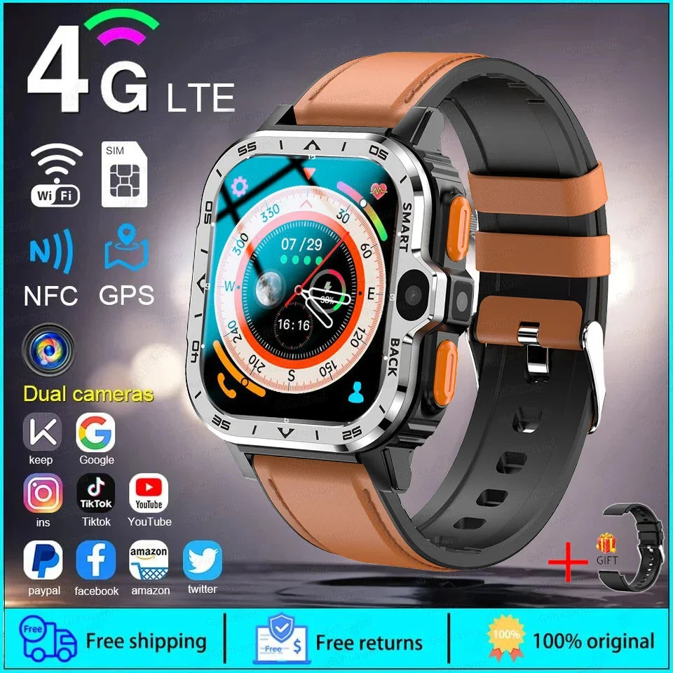 2025 New 5G SIM Card Small Fast Internet Smart Watch HD Dual Camera 64GB ROM NFC GPS WiFi Google Play Smart Bracelets For XIAOMI