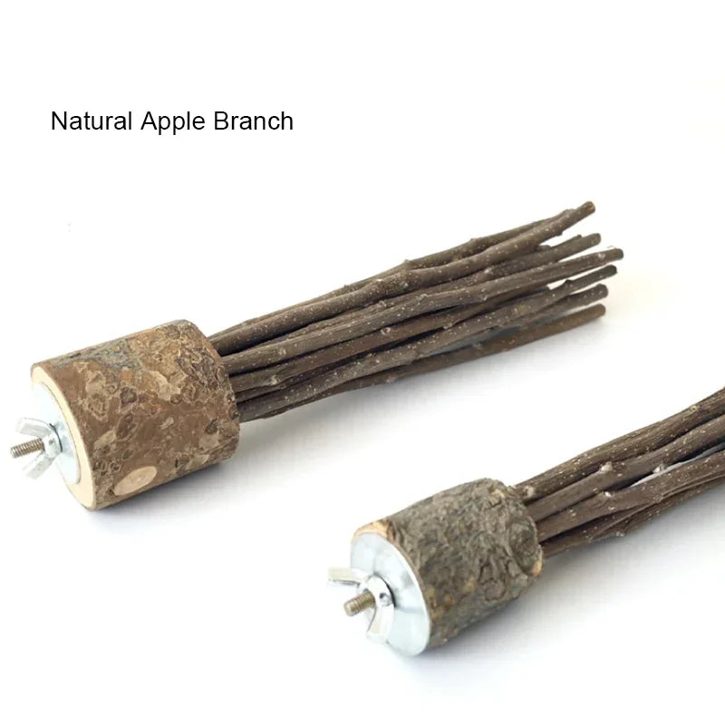 Pet Hamster Toy Natural Apple Tree Branch Teeth Grinding Playing Standing Cage Toy Rabbit Chinchilla Small Animal Supplies New
