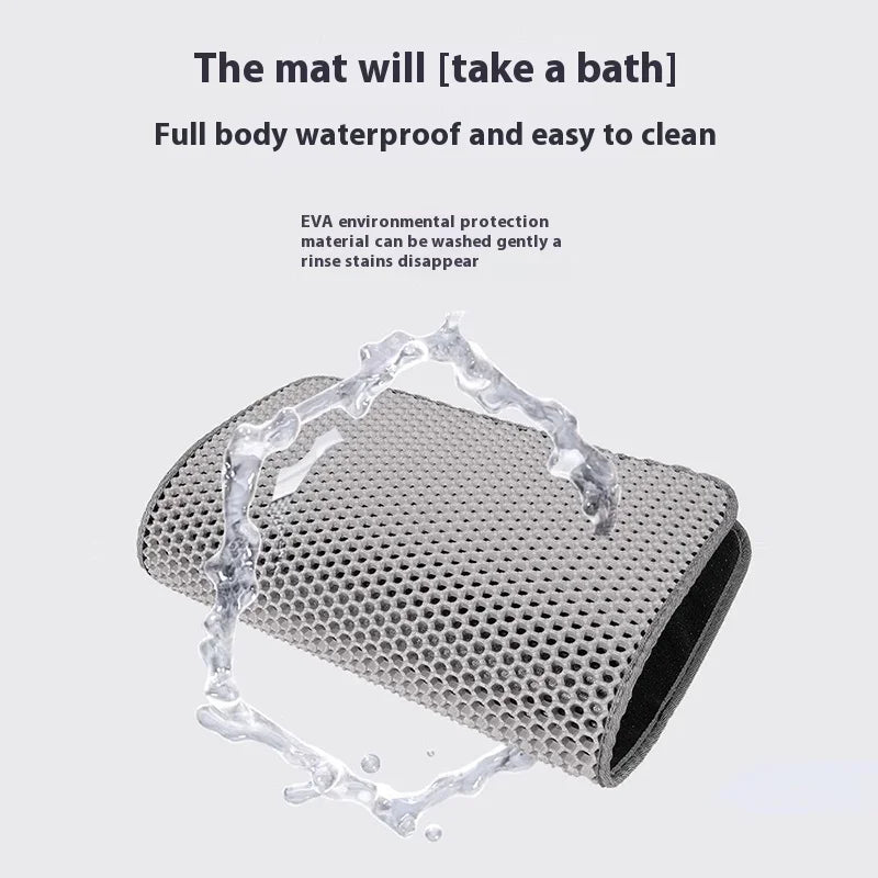 90x60CM Large Cat Litter Mat Waterproof Double Layer Non Slip Litter Box Tray Pad Washable Durable Pet Toilet Training Mat