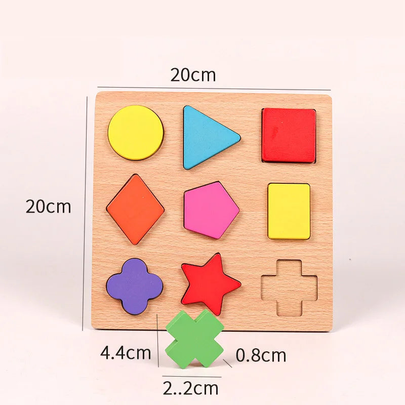 Wooden Puzzle Montessori Toys for Baby Early Learning 1-3 Years