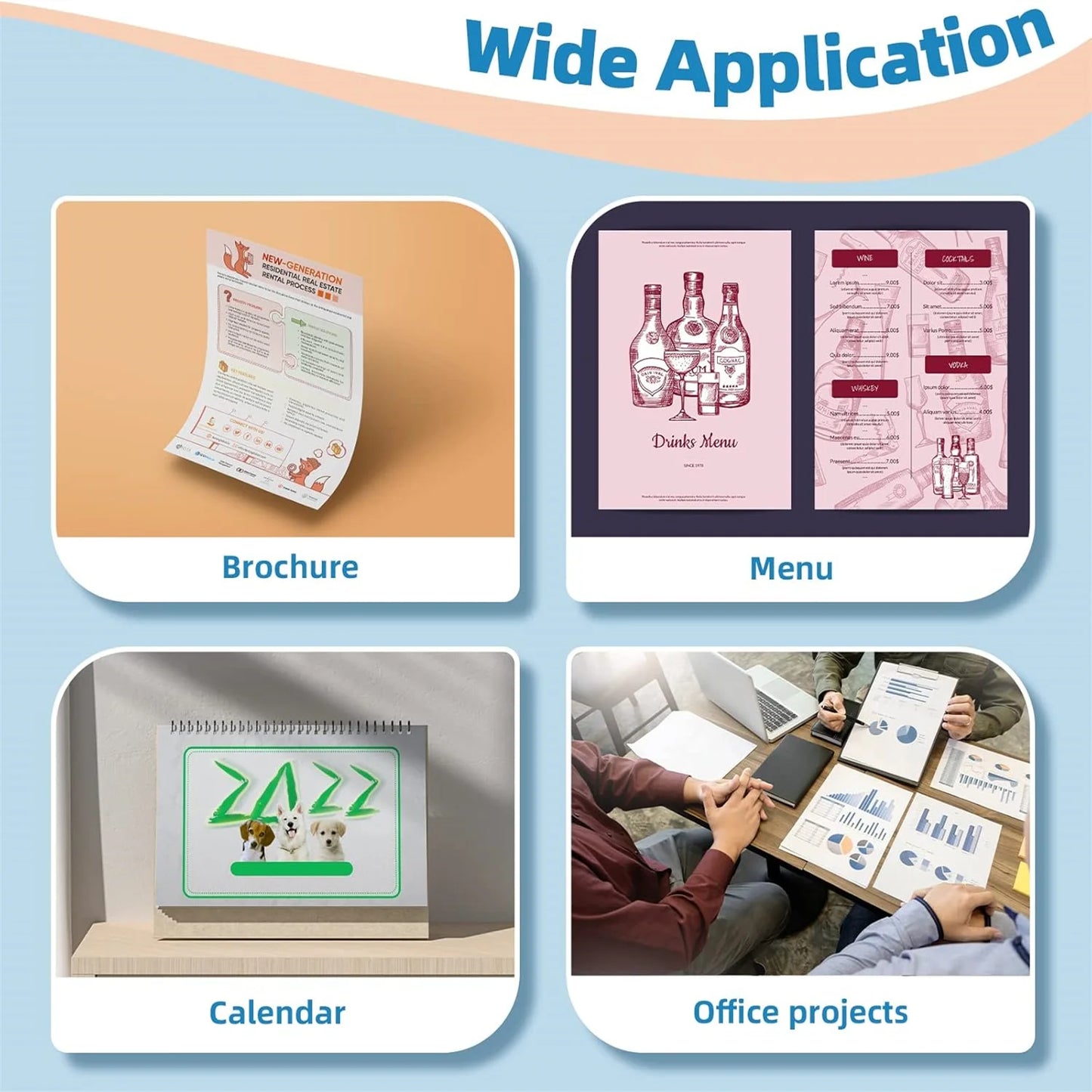 Adhesive Glossy Photo Paper A4 50 Sheets Waterproof Inkjet Printing Paper for DIY Stickers and Custom Labels