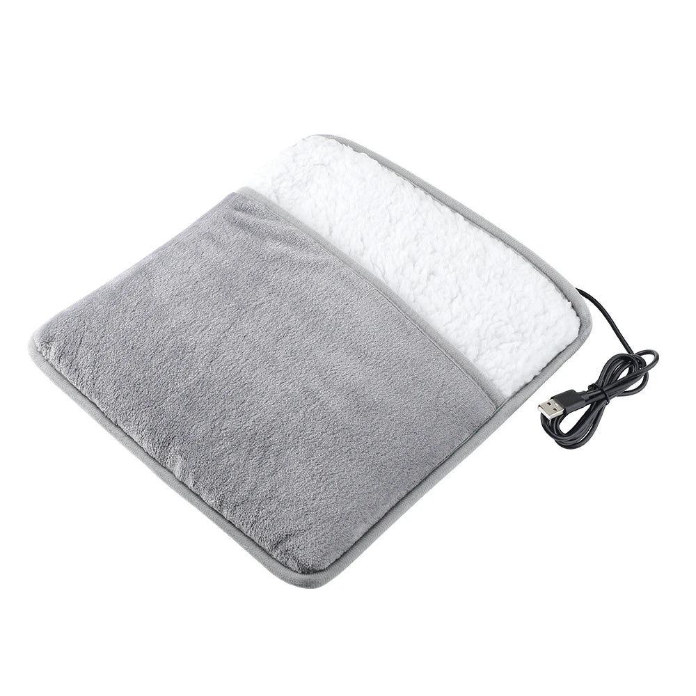 USB Foot Heating Pad - Soft Plush Washable Foot Warmer for Cozy Winter Comfort