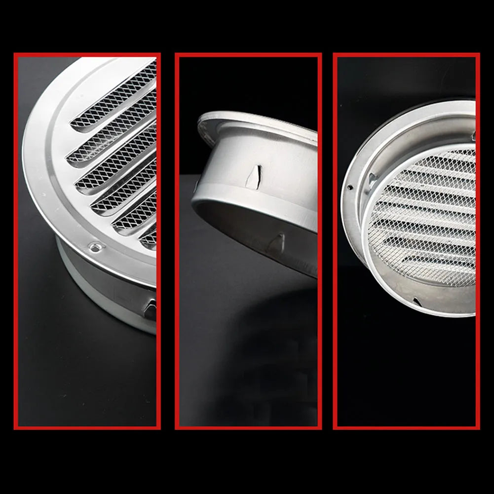 1 rejilla de ventilación de acero inoxidable redonda de 70-300 mm para ventilación de paredes exteriores del hogar, protección contra insectos