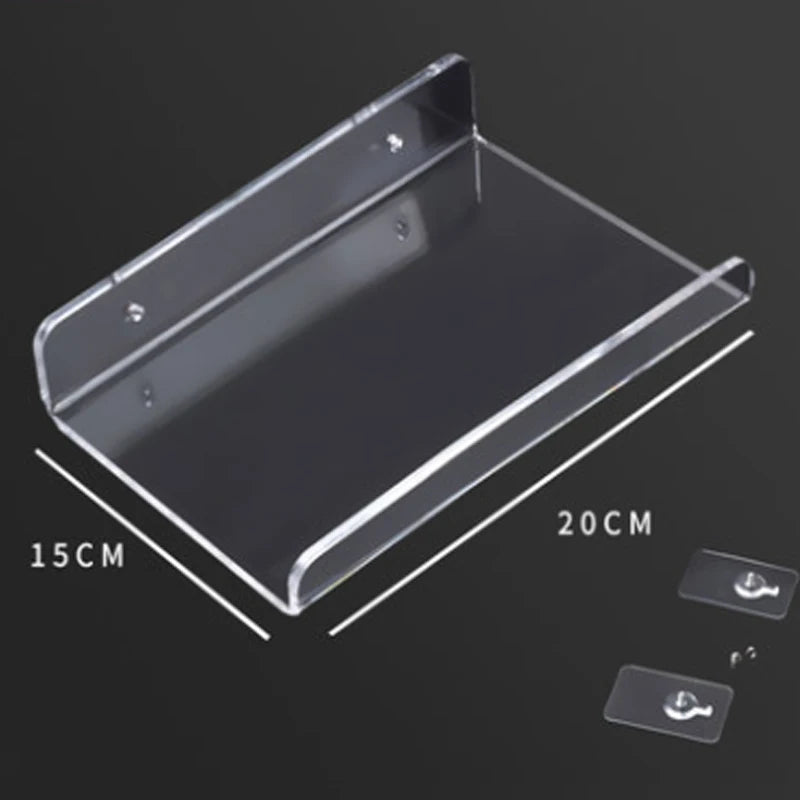 Storage Rack Acrylic Shelf Clear Wall Mounted Floating Ledge Organizer