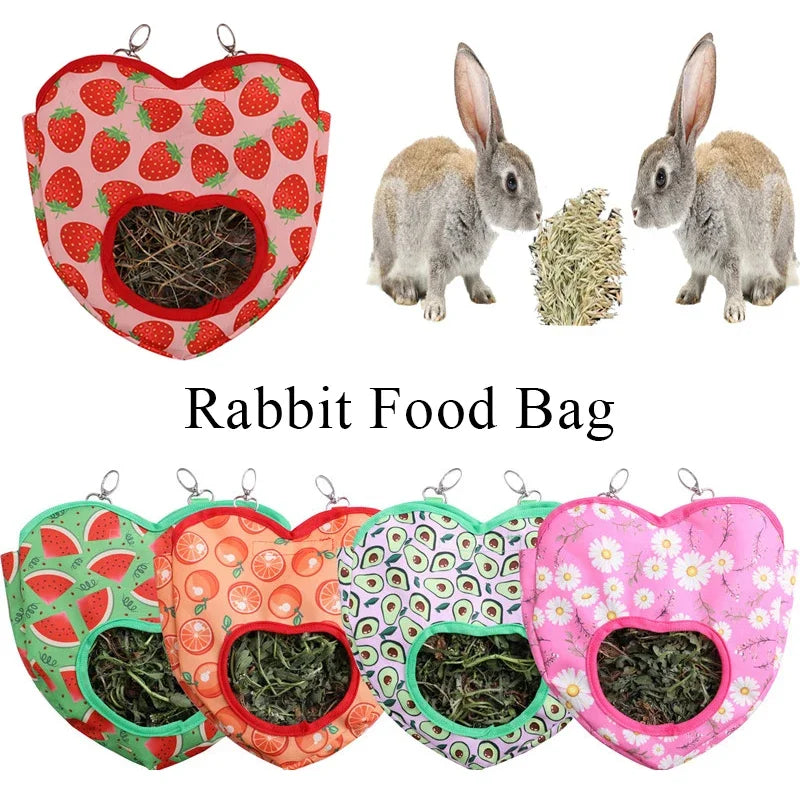 Bunny Hay Bag Guinea Pig Hay Bag Rabbit Feeder Bunny Feeders With 2 Metal Buckles Portable Hay Storage Bag For Small