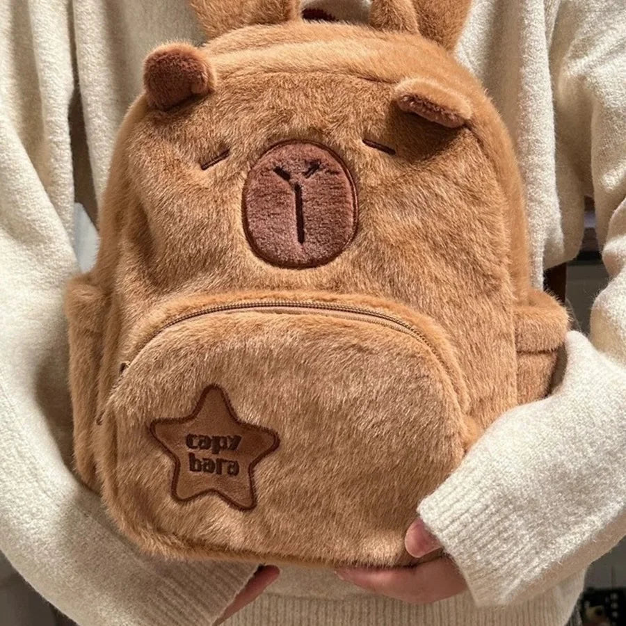Capybara Plush Backpack Kawaii Fashion Mini Knapsack Bag