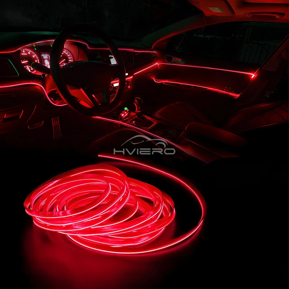 1M/2M/3M/5M Car Interior LED Strip Flexible Neon Lights USB
