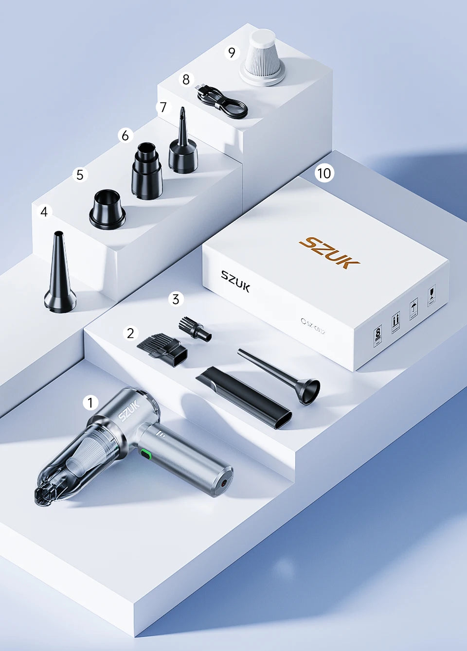 Cordless Mini Car Vacuum Cleaner Handheld with Powerful Suction for Easy Cleaning