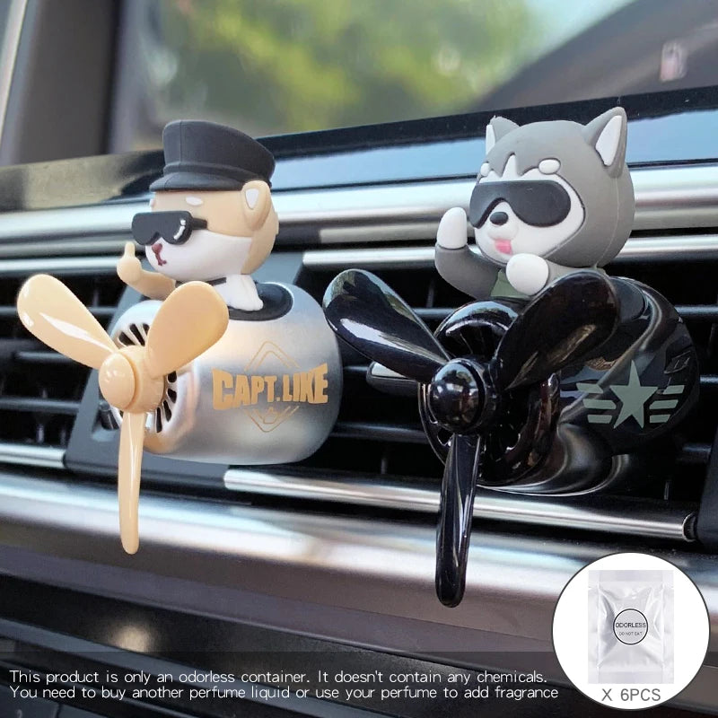 Odorless Ornament Pilot Airplane Fan Car Air Freshener Clip