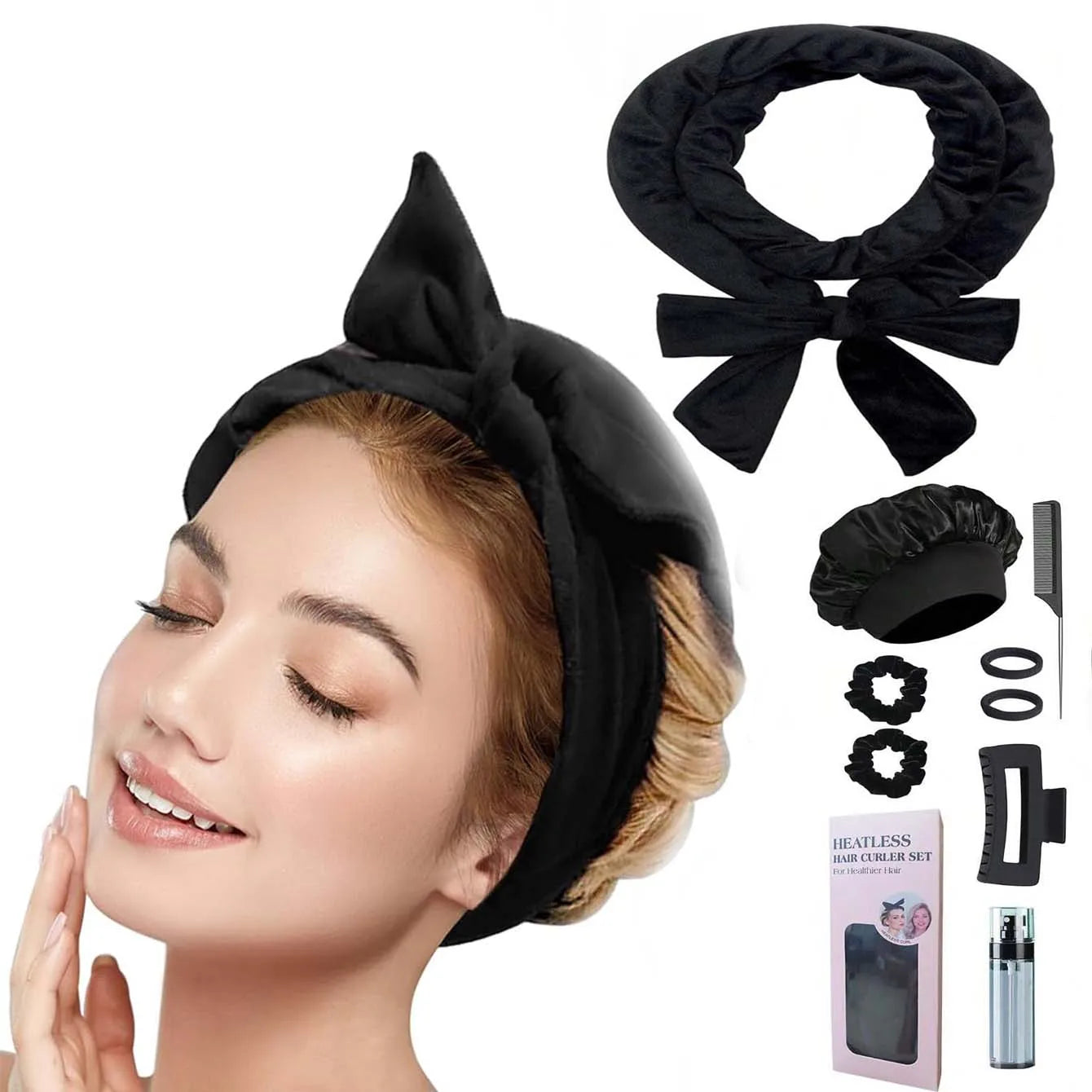 Heatless Curls No Heat Curlers Overnight Headband for Women
