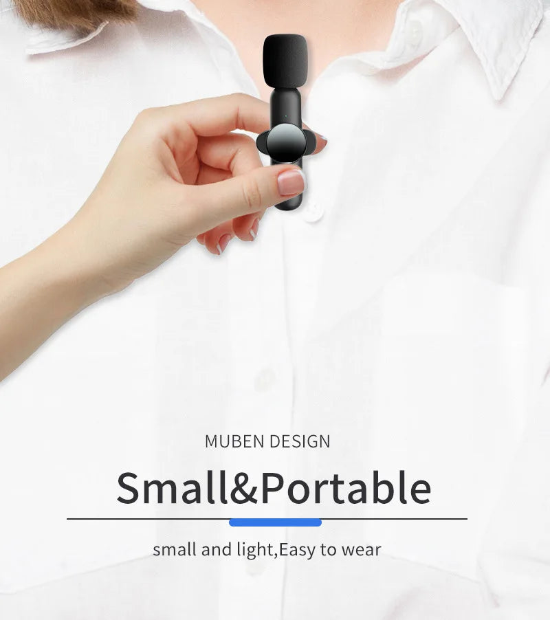 Basix Mini Lavalier Microphone Portable Wireless for iPhone Android