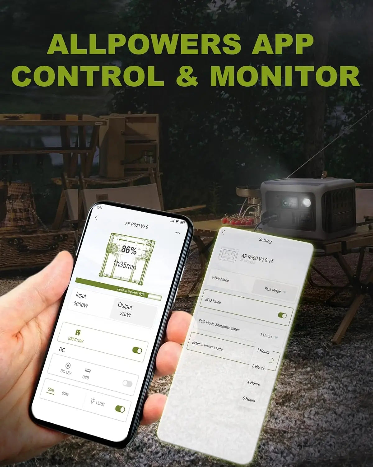 ALLPOWERS R600 Portable Power Station with 299Wh LiFePO4 Battery for Camping, RV Trips and Emergency Backup