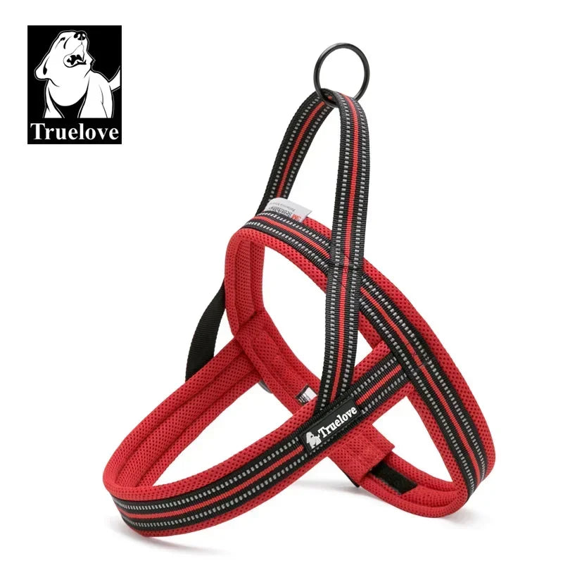 Truelove Soft Mesh Padded Nylon Dog Harness Vest 3M Reflective Security Dog Collar Easy Put on Pet Harness Pull-resistan TLH5811