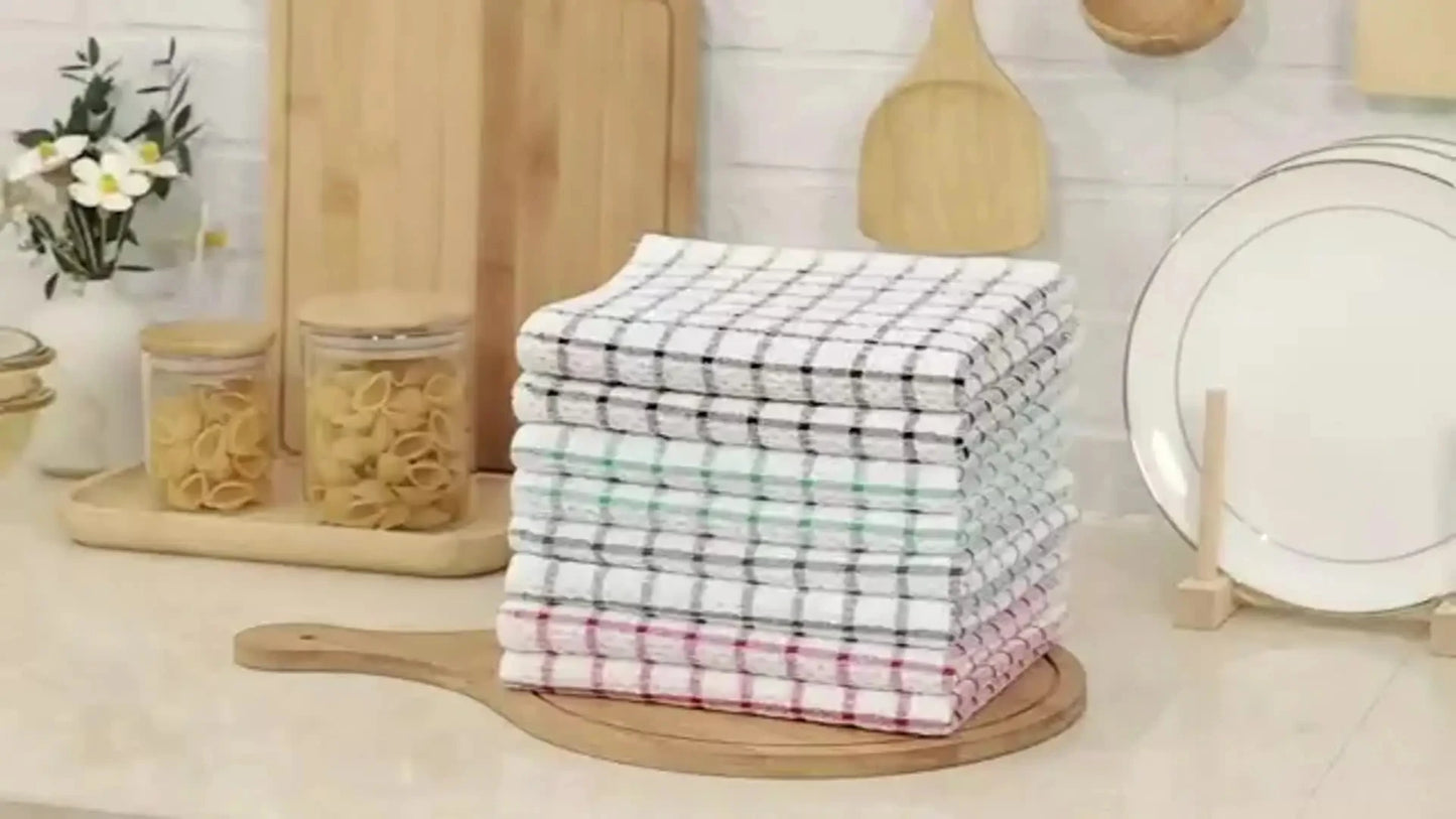 Olanly 100 Percent Cotton Kitchen Towel Super Absorbent Dishcloths for Home Cleaning and Washing Dishes