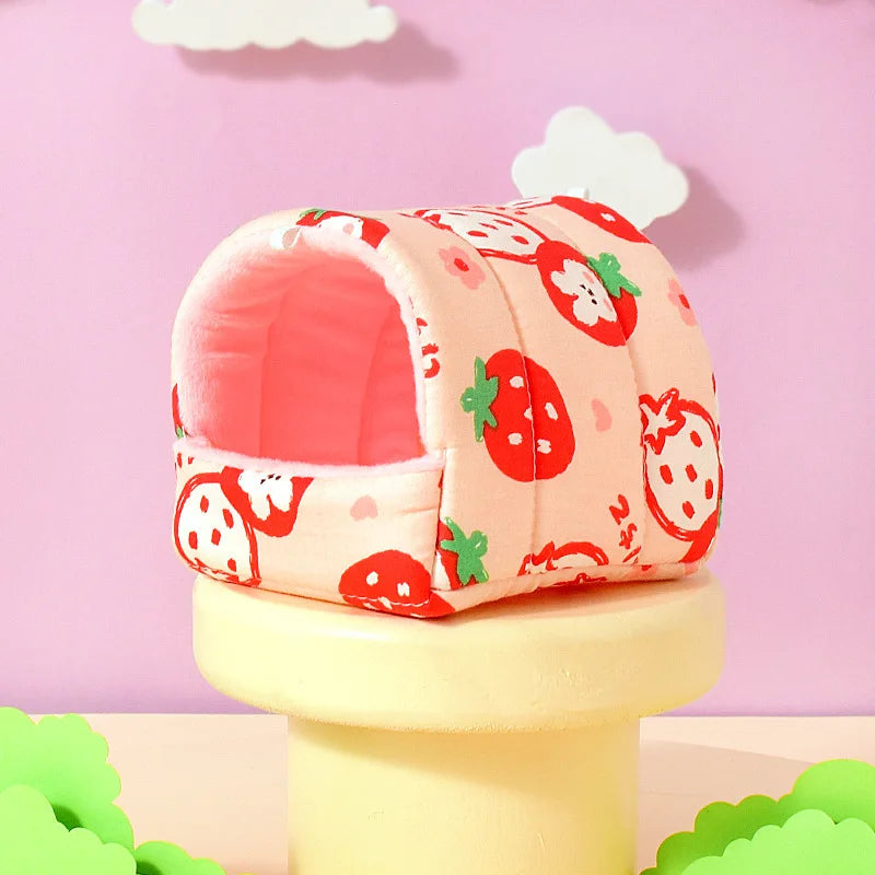 Cute Cartoon Bird parrot Mini Cage Guinea Pig Nest Small Animal Mice Rat Pet Sleeping Bed Hamster House Winter Warm Soft Mat