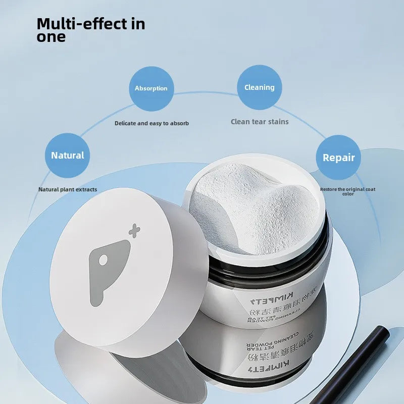 Pets Tear Stain Remover Powder 30g Cat And Dog Eye Tear Stain Powder With Tear Stain Brush Gentle Absorbing Tears Powder