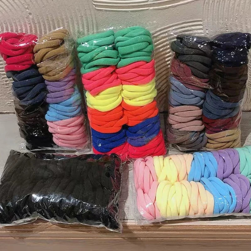 50/200pcs Thicken Girls Hair Bands Elastic Scrunchies Rubber Bands