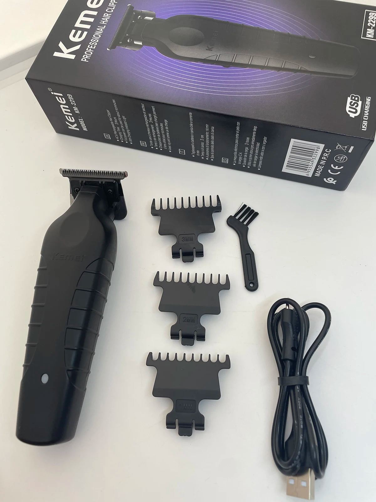 Kemei 2299 Cordless Hair Trimmer 0mm Zero Gapped Clipper