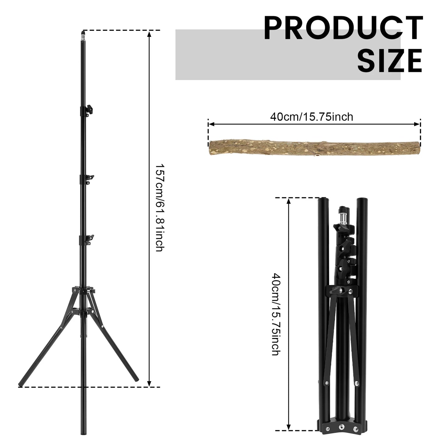 Wood Bird Branch Stand Height Adjustable Foldable Parrot Bird Training Perch Pet Bird Toy Portable Outdoor Perches Platform