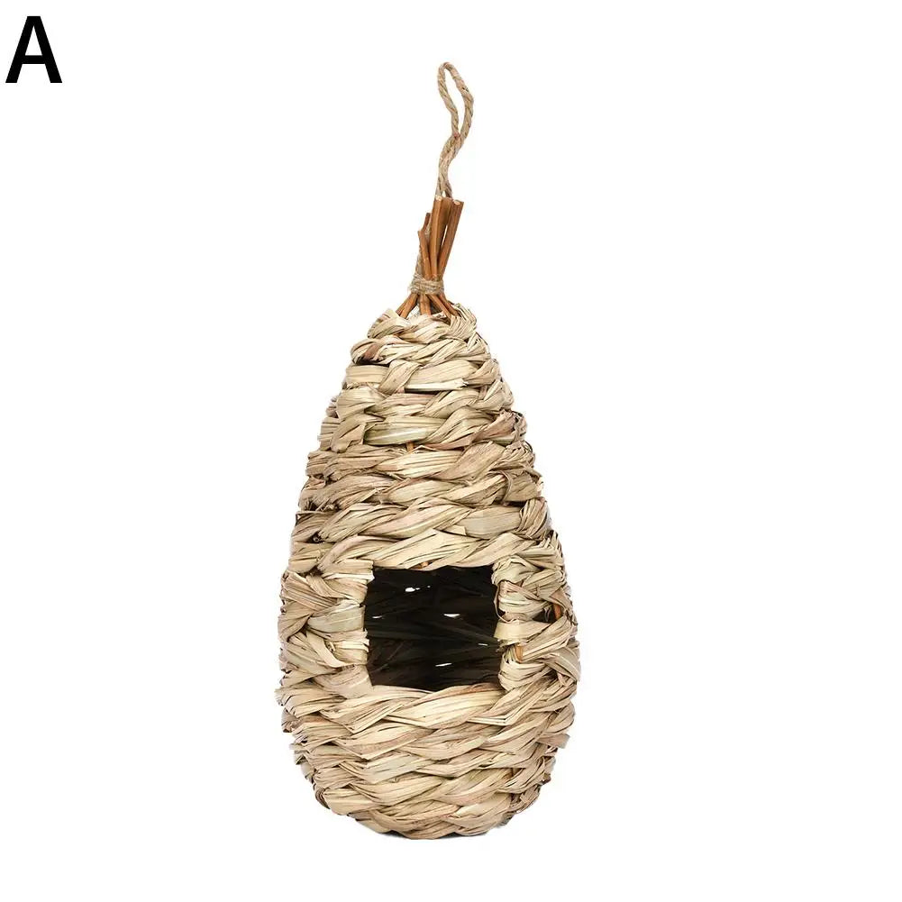 Grass Nest Hand-woven Hibiscus Grass Gourd BirdHouse For Outdoor Garden Hanging Hatching Breeding Bird Accessory