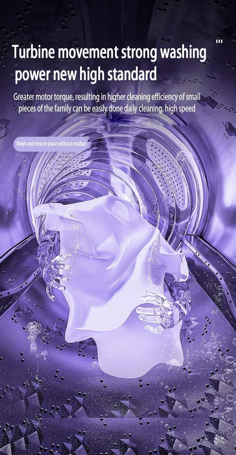 8L Foldable Washing Machine Mini Travel Washer With Drying