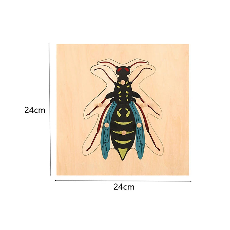 Montessori Wooden Panel Puzzles for Kids Age 3-6 Cognitive Animal and Insect Learning Toys