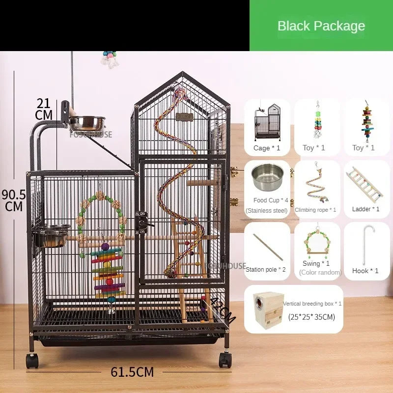 Indoor Starling Canary Pet Fences Outdoor Aesthetic Bird Carrier Decorative Bird Cages Large Parrot CageSpecial Breeding Cage W