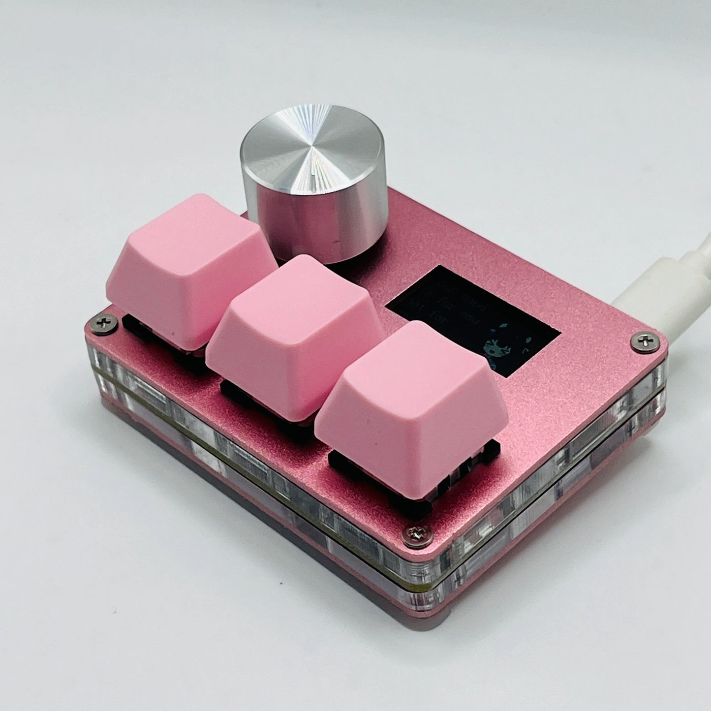 O3C SayoDevice OSU Rapid Trigger Magnetic Pink Switches Keyboard with Customizable Knob and Shortcut Features