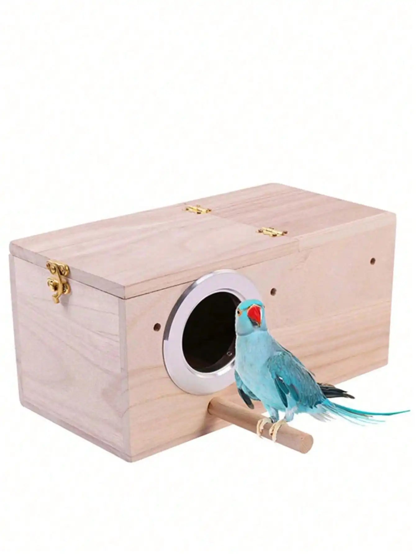 Parakeet Nest Box Bird House Wood Breeding Box Parrot Mating Box, Hamster Nest, Suitable For Lovebirds, Cockatoos, Budgies, Finc