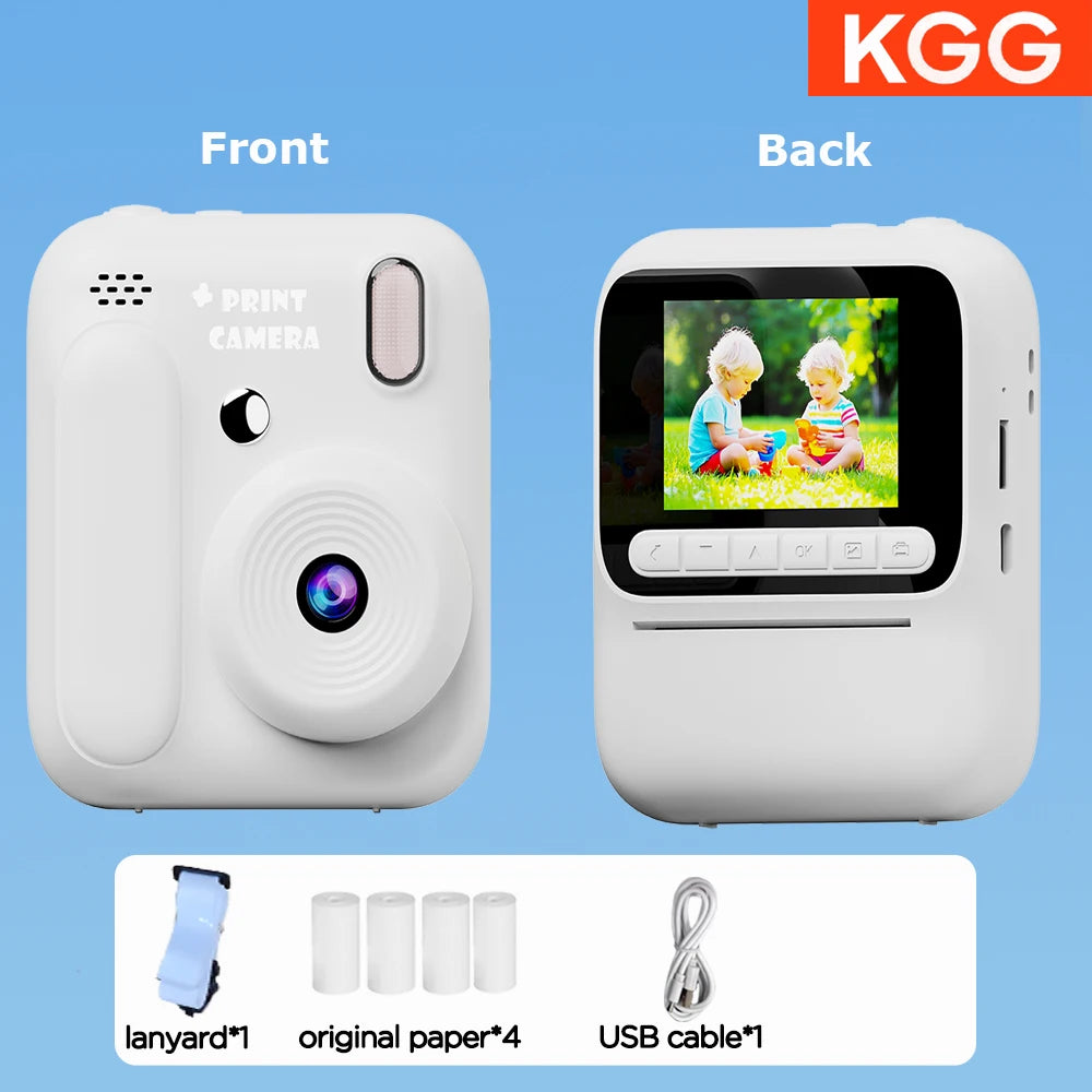 Color Printing Camera Kids Instant Camera 32GB 1080P Thermal Print Digital Camera Print Photo Video Games Music Children Gift