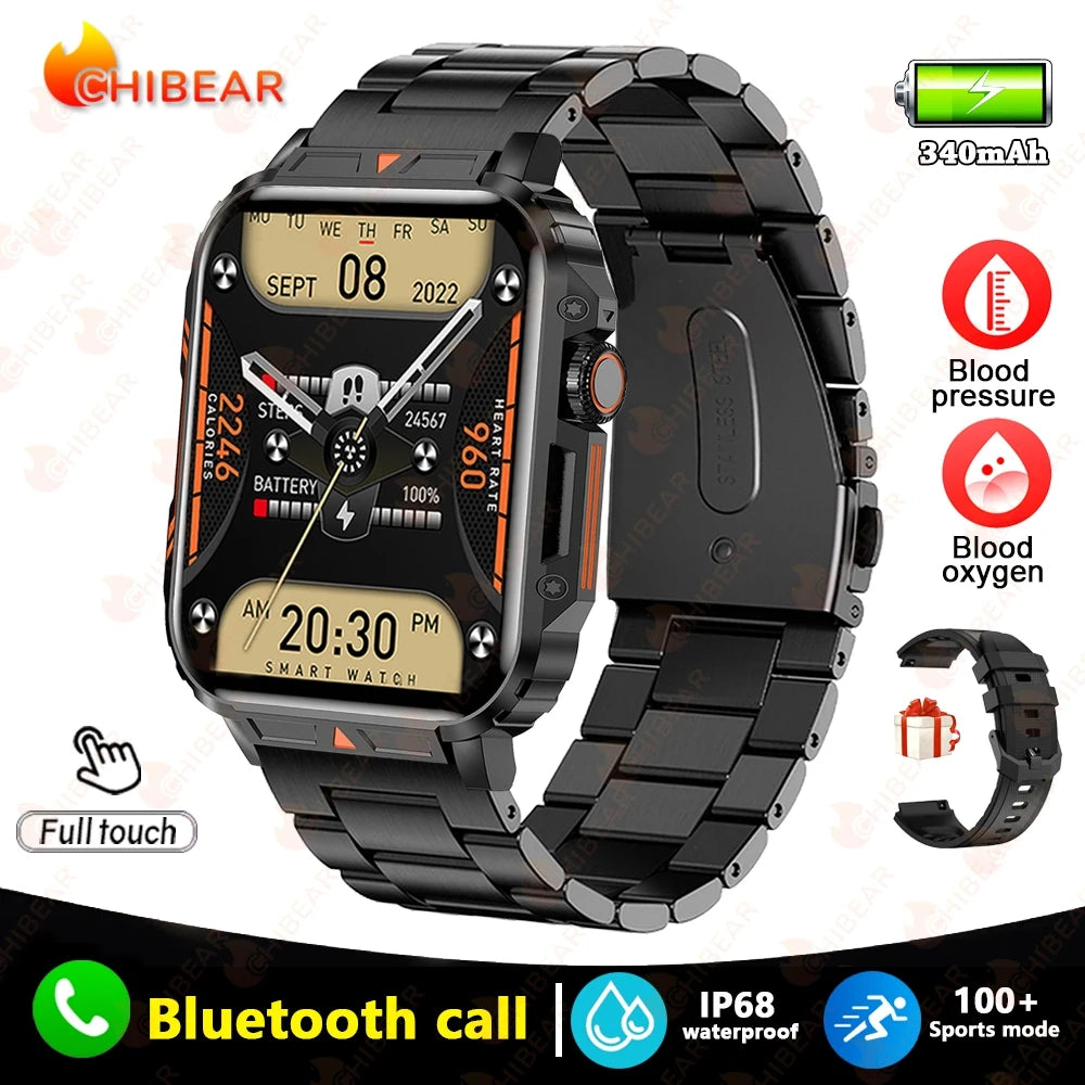 Military Outdoor GPS Sports Smart Watch Men 1.95 Inch Bluetooth Call Heart Rate Blood Oxygen for Android IOS
