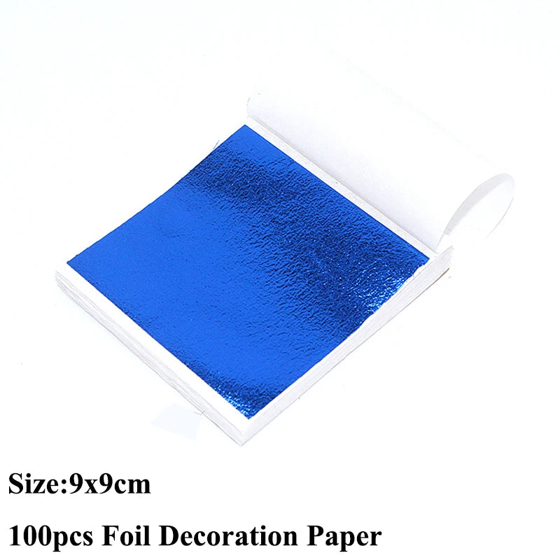 100pcs Imitation Gold Sliver Copper Foil Paper for DIY Crafts