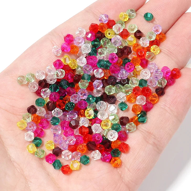 4mm Faceted Glass Crystal Rondelle Beads Kit in 15 to 24 Colors for DIY Jewelry Making Charms Bracelets and Earrings