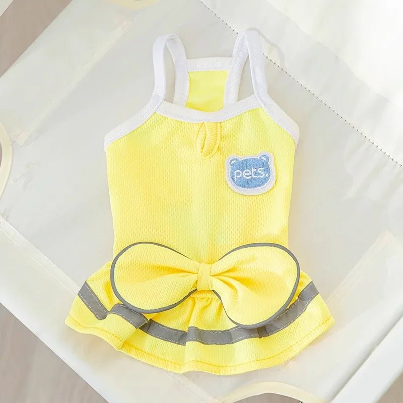 Fashion Bow Summer Pet Clothes Swimsuit Cat Transformation Outfit Swimming Cap Dog Skirt Bikini Dog Vest Swimsuit Puppy Clothing