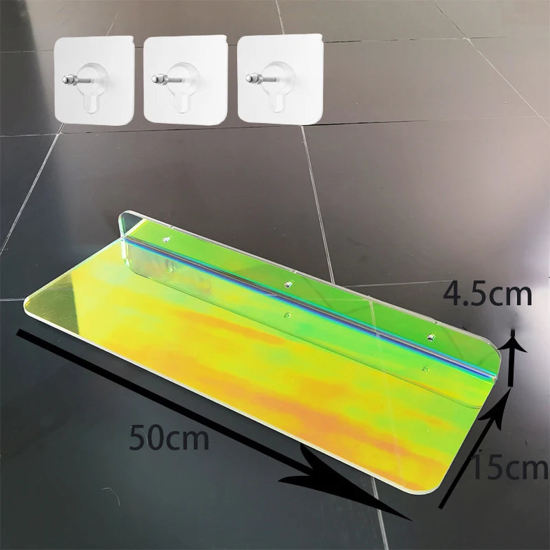 Colour Invisible Acrylic Floating Shelves Wall Mounted Bookshelf Storage Rack for Room and Bathroom