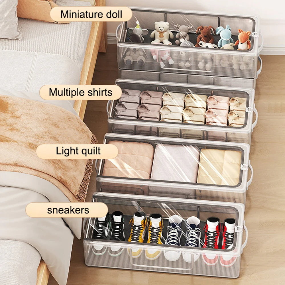 1PC Pvc Shoe Basket Bed Bottom Shoe Storage Box Dust-Proof Transparent Organizer