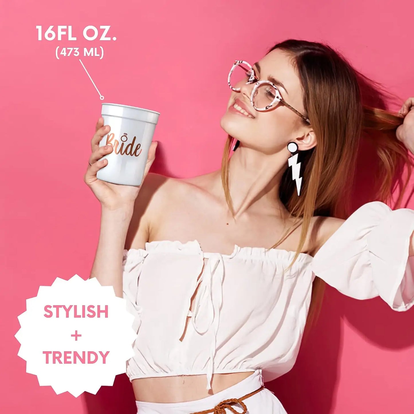 Bachelorette Party Team Bride Plastic Drinking Cups Set for Bridal Shower and Hen Party Supplies