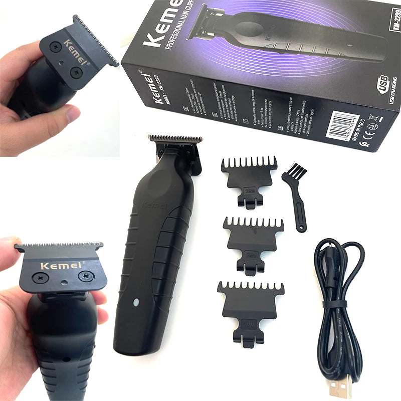 Kemei 2299 Cordless Hair Trimmer 0mm Zero Gapped Clipper
