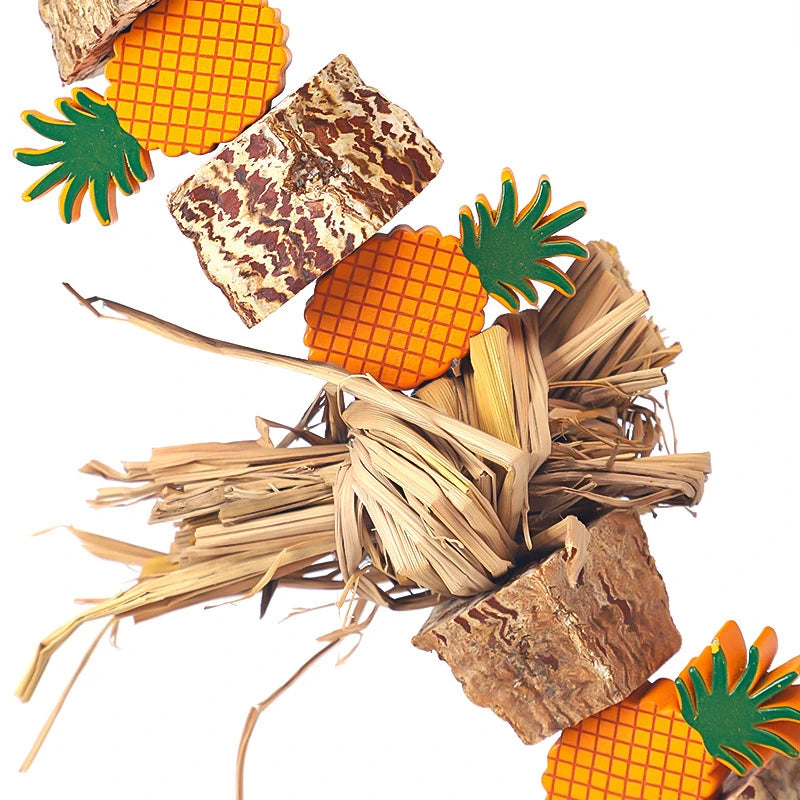 Sturdy Bird Toy Swing Chewing Training Toy Small Parrot Hanging Decor Parrot Cage Natural Grass Pet Bite Relieve Boredom Toy