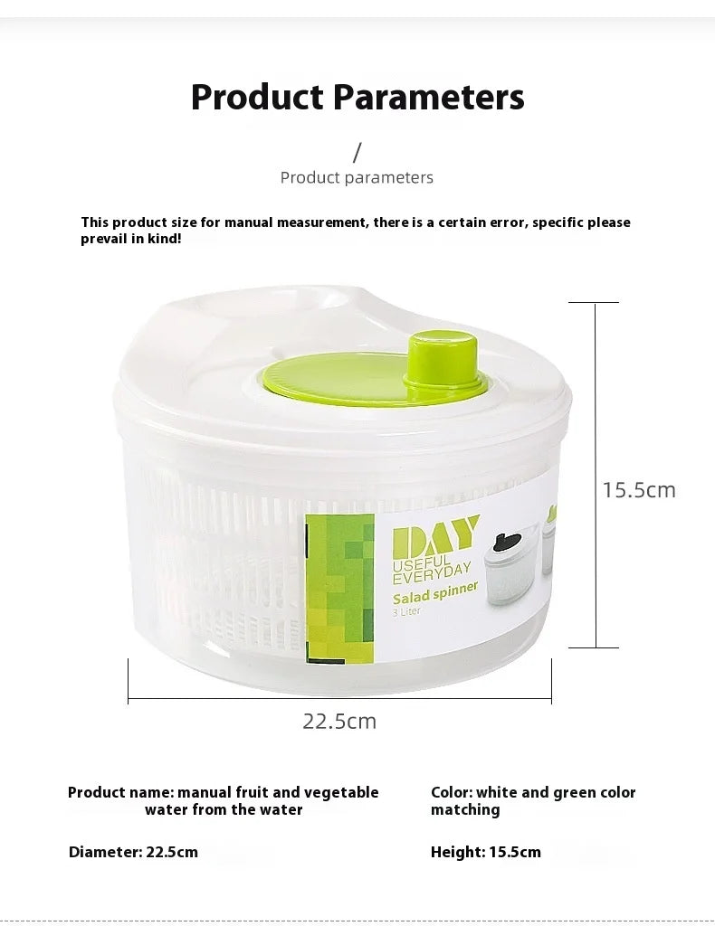 Multifunctional Manual Vegetable Dehydrator and Salad Spinner with Fruit and Lettuce Drain Basket for Efficient Home Kitchen Use