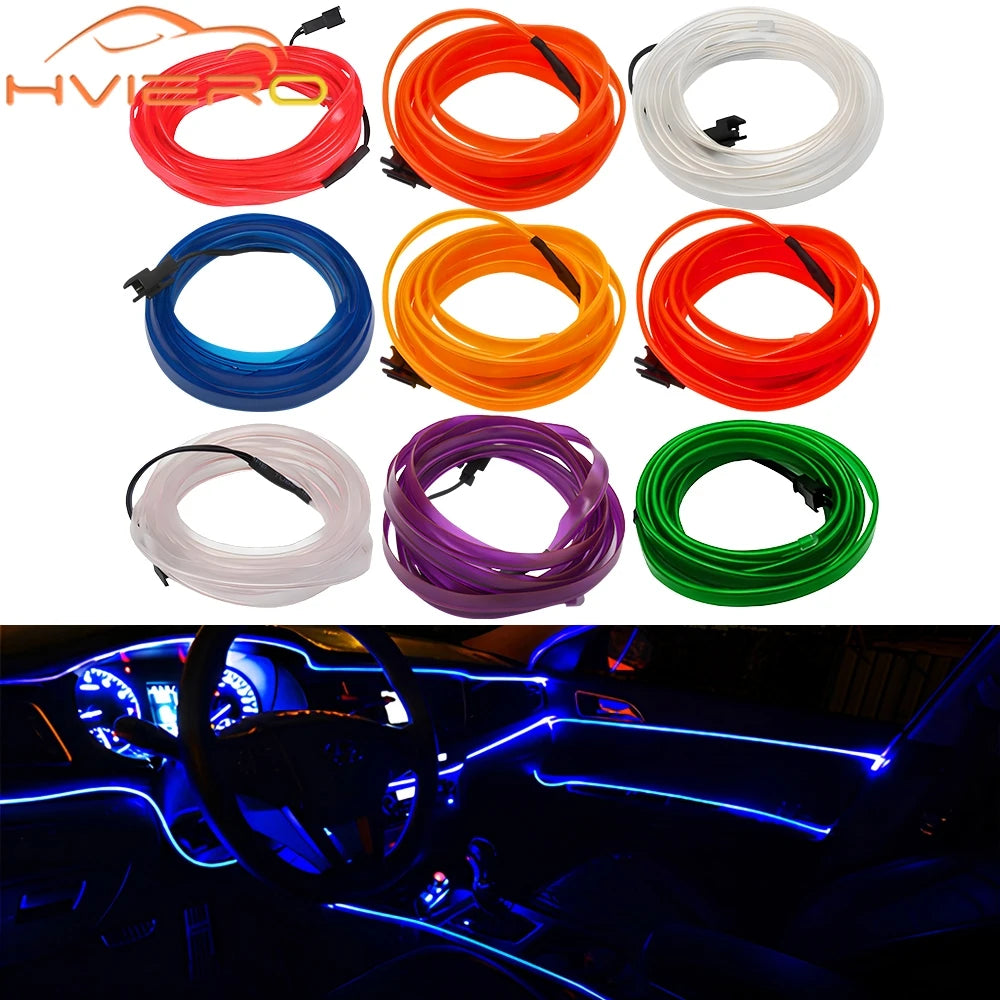 1M/2M/3M/5M Car Interior LED Strip Flexible Neon Lights USB
